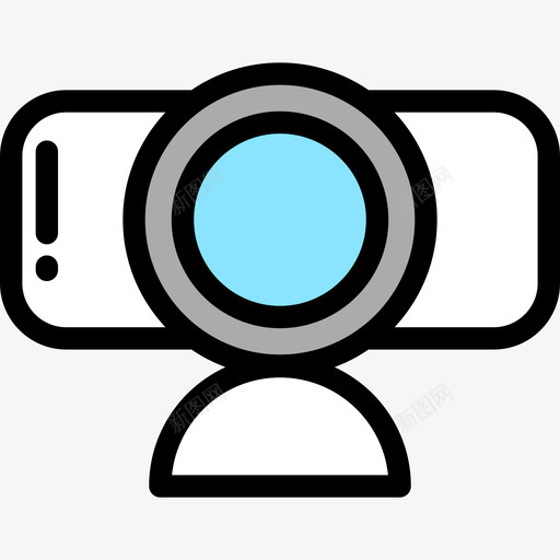 网络摄像头电子设备8线性彩色图标svg_新图网 https://ixintu.com 电子设备8 线性彩色 网络摄像头