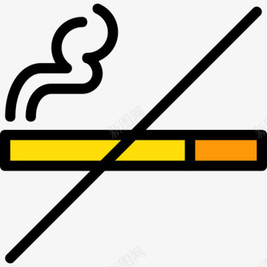 禁止吸烟酒店服务5黄色图标图标