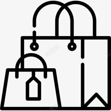 购物袋电子商务15线性图标图标