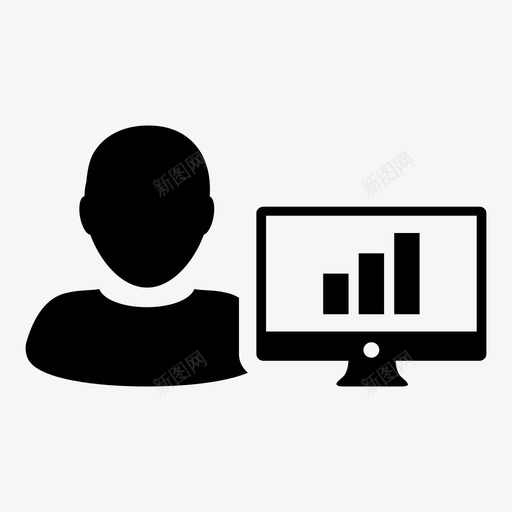 用户头像条形图图标svg_新图网 https://ixintu.com 28个用户图标与计算机监控向量符号 人 头像 条形图 用户 计算机