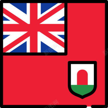 百慕大国旗收藏3方形图标图标