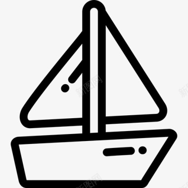 船玩具婴儿淋浴2线性图标图标