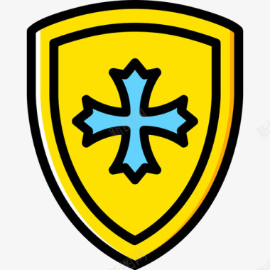 盾牌中世纪4黄色图标图标