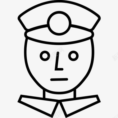 警察严肃的帽子警官图标图标