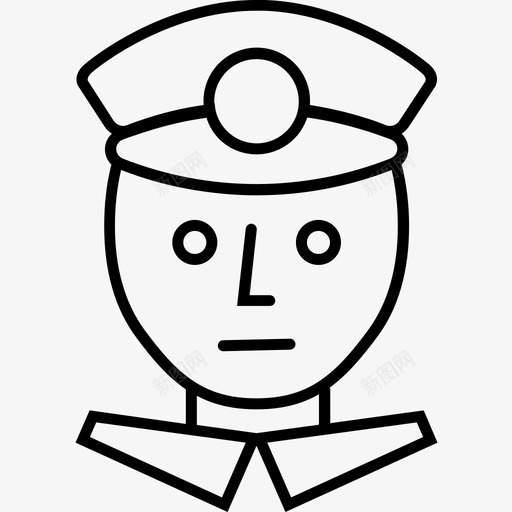 警察严肃的帽子警官图标svg_新图网 https://ixintu.com 帽子 直面 警官 警察严肃的