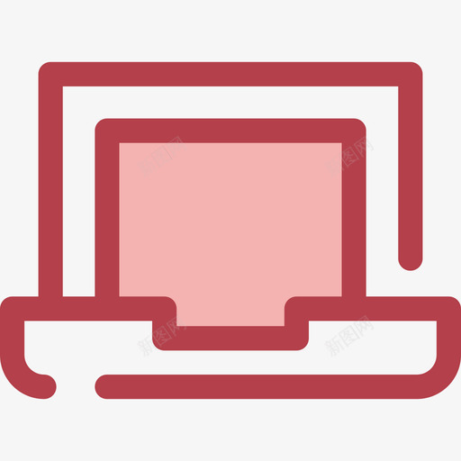 笔记本电脑电子14红色图标svg_新图网 https://ixintu.com 电子14 笔记本电脑 红色