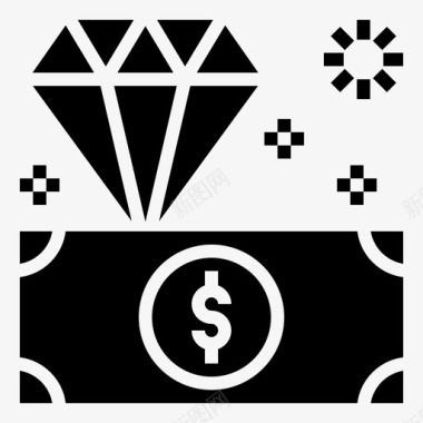钱钻石美元图标图标
