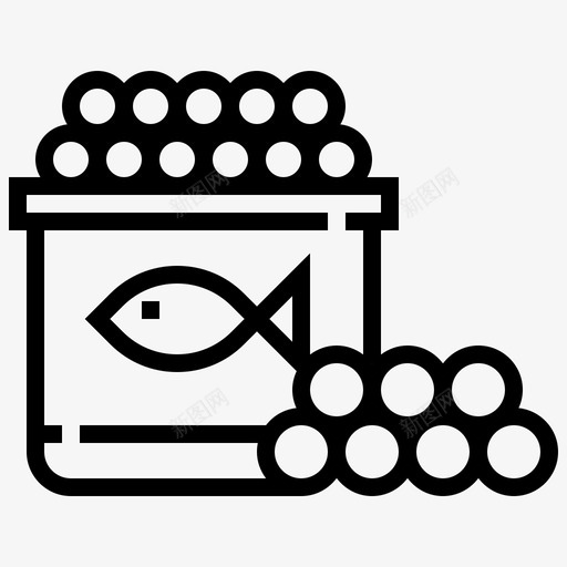 鱼子酱蛋动物鱼图标svg_新图网 https://ixintu.com 动物 海鲜 海鲜系列 鱼 鱼子酱蛋