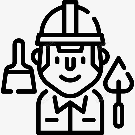 建筑工人职业和工作直系图标svg_新图网 https://ixintu.com 建筑工人 直系 职业和工作