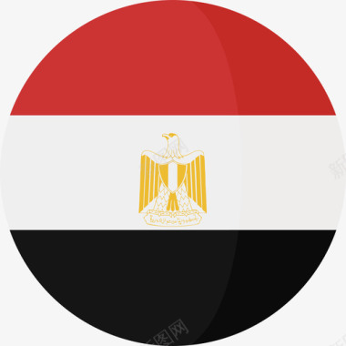 埃及国旗3圆圈平坦图标图标