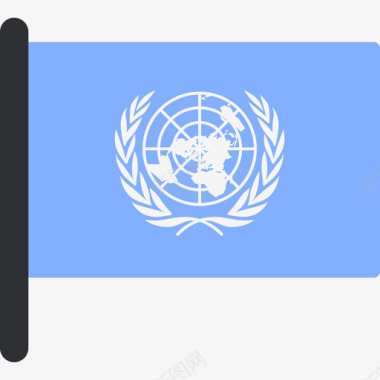 联合国国际旗帜5桅杆图标图标