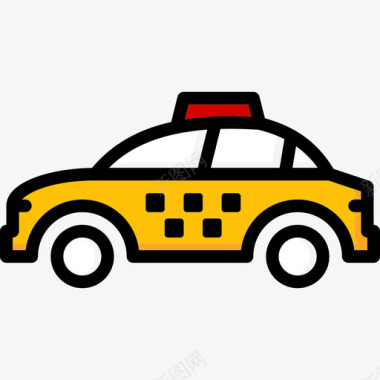 出租车运输19线性颜色图标图标