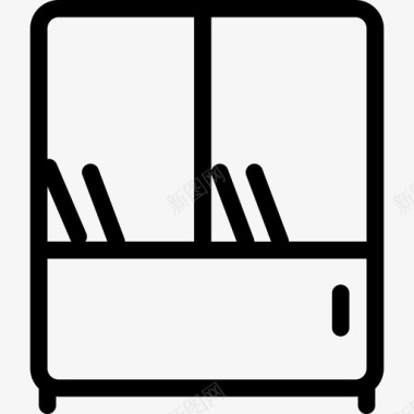 书架家用电器和家具直线型图标图标