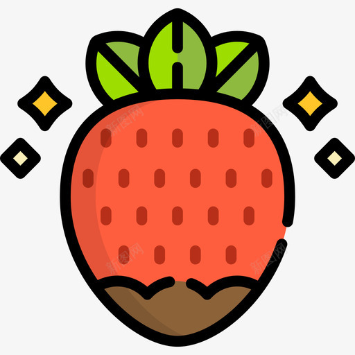 草莓情人节20线形颜色图标svg_新图网 https://ixintu.com 情人节20 线形颜色 草莓