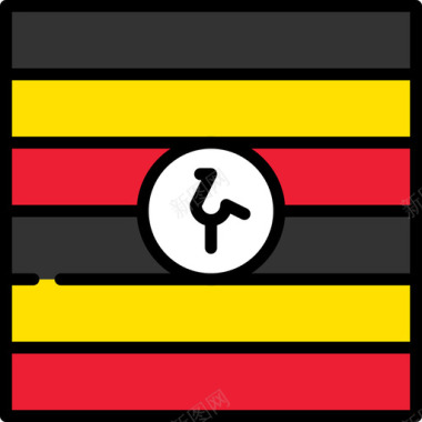 乌干达旗帜收藏3广场图标图标