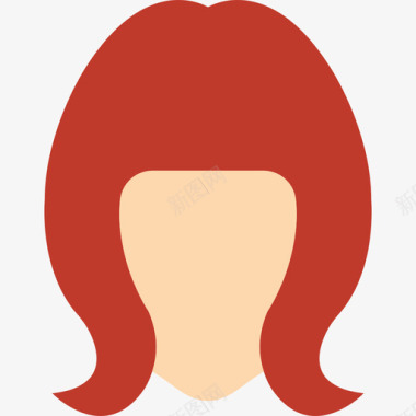 女人的头发发型平头图标图标