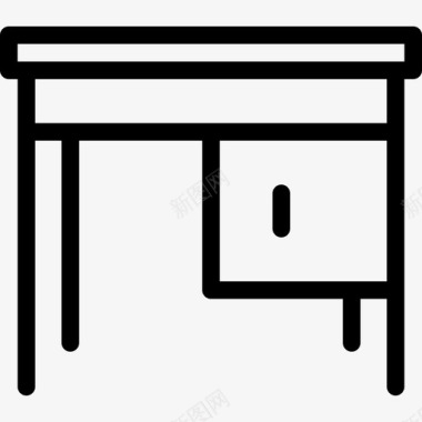 办公桌家用电器和家具直线型图标图标