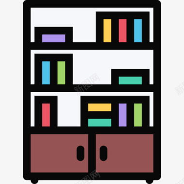 书架家具24彩色图标图标