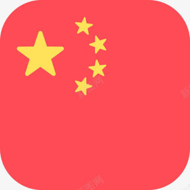 中国国际旗帜3圆形方形图标图标