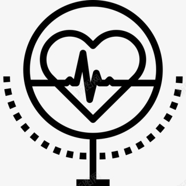 心电图保健线性图标图标