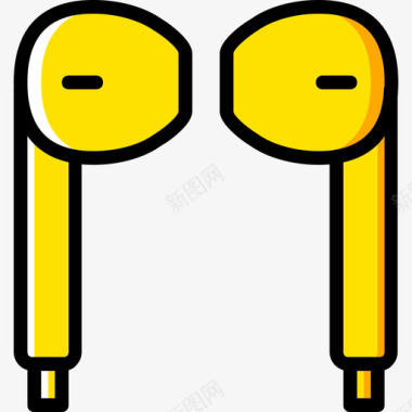 耳机连接器电缆4黄色图标图标