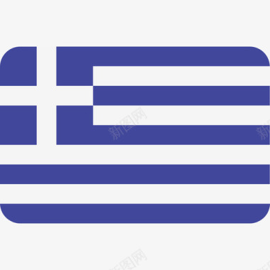 希腊国际国旗6圆形矩形图标图标