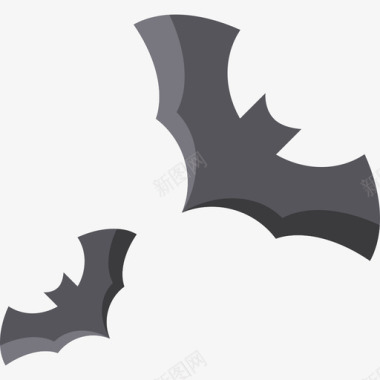 蝙蝠万圣节24扁平图标图标