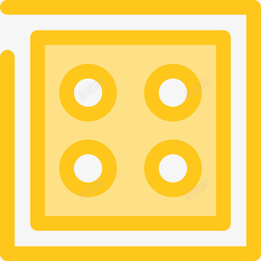 骰子形状10黄色图标svg_新图网 https://ixintu.com 形状10 骰子 黄色