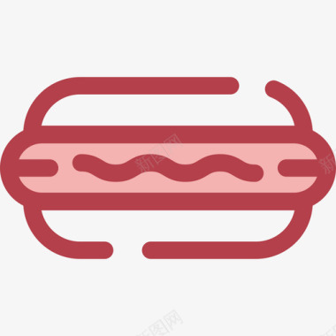 热狗食物和餐厅6红色图标图标