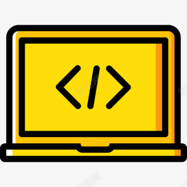 笔记本电脑开发5黄色图标图标