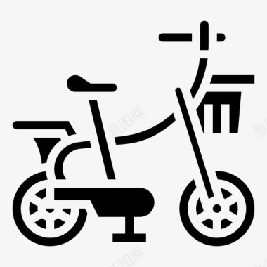 儿童自行车自行车骑乘图标图标