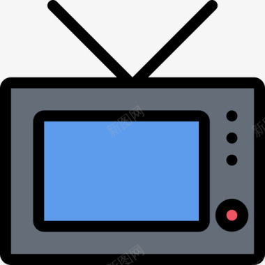 电视电子和电器彩色图标图标