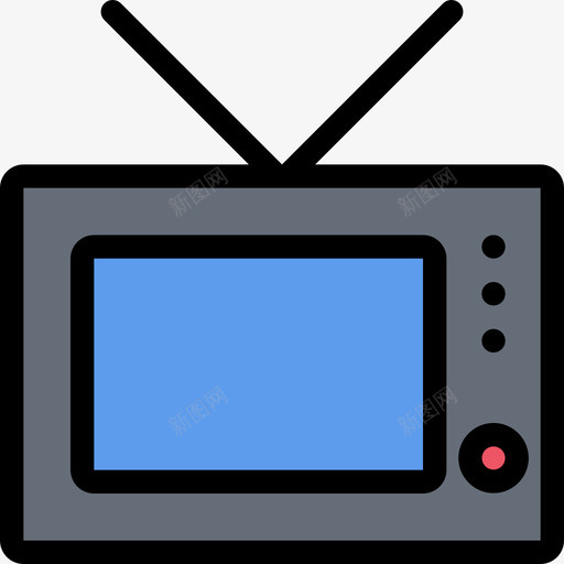 电视电子和电器彩色图标svg_新图网 https://ixintu.com 彩色 电子和电器 电视