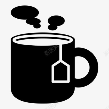 一杯茶冲泡饮料图标图标