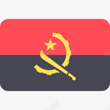 安哥拉国际国旗6圆形矩形图标图标