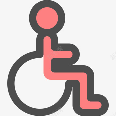 轮椅健康3彩色图标图标