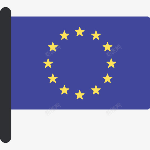 欧盟国际旗帜5桅杆图标svg_新图网 https://ixintu.com 国际旗帜5 桅杆 欧盟