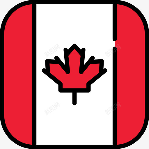加拿大旗帜系列6圆形方形图标svg_新图网 https://ixintu.com 加拿大 圆形方形 旗帜系列6