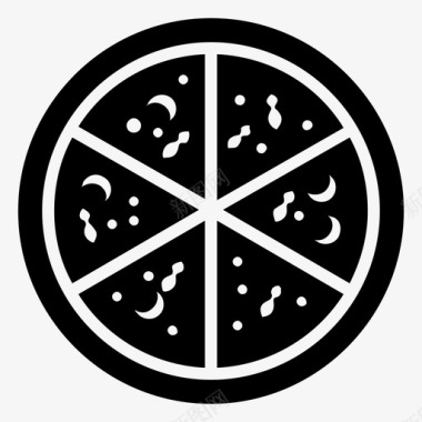 披萨片可食用快餐图标图标