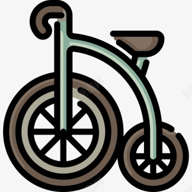 自行车马戏团24线性颜色图标图标