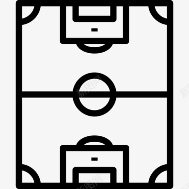 足球场足球2直线图标图标