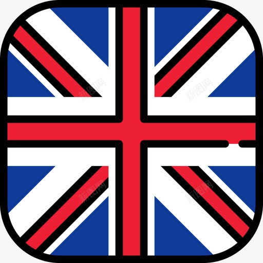 英国国旗收藏6圆形方形图标svg_新图网 https://ixintu.com 国旗收藏6 圆形方形 英国