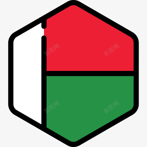 马达加斯加旗帜系列5六边形图标svg_新图网 https://ixintu.com 六边形 旗帜系列5 马达加斯加