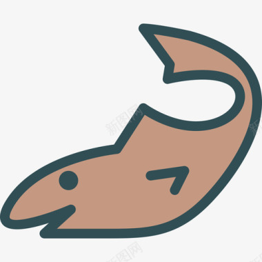 鲨鱼活动线性颜色图标图标