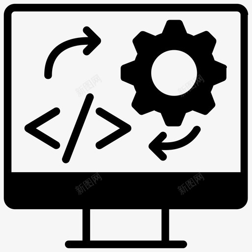 网页开发应用程序开发搜索引擎优化图标svg_新图网 https://ixintu.com 应用程序开发 搜索引擎优化 网页开发 网页编程 网页配置 营销策略字形图标
