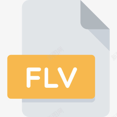 Flv文件8扁平图标图标