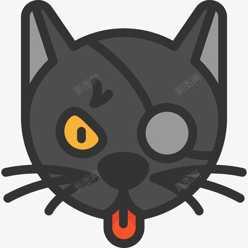 黑猫万圣节20线性颜色图标svg_新图网 https://ixintu.com 万圣节20 线性颜色 黑猫