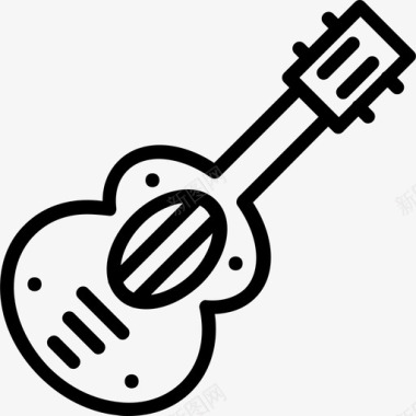 西班牙吉他音乐6线性图标图标