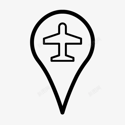 机场位置飞机导航图标svg_新图网 https://ixintu.com 地图位置 地点 导航 机场位置 飞机