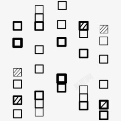 多彩的抽象标志与数字正方形纹理抽象技术图标高清图片